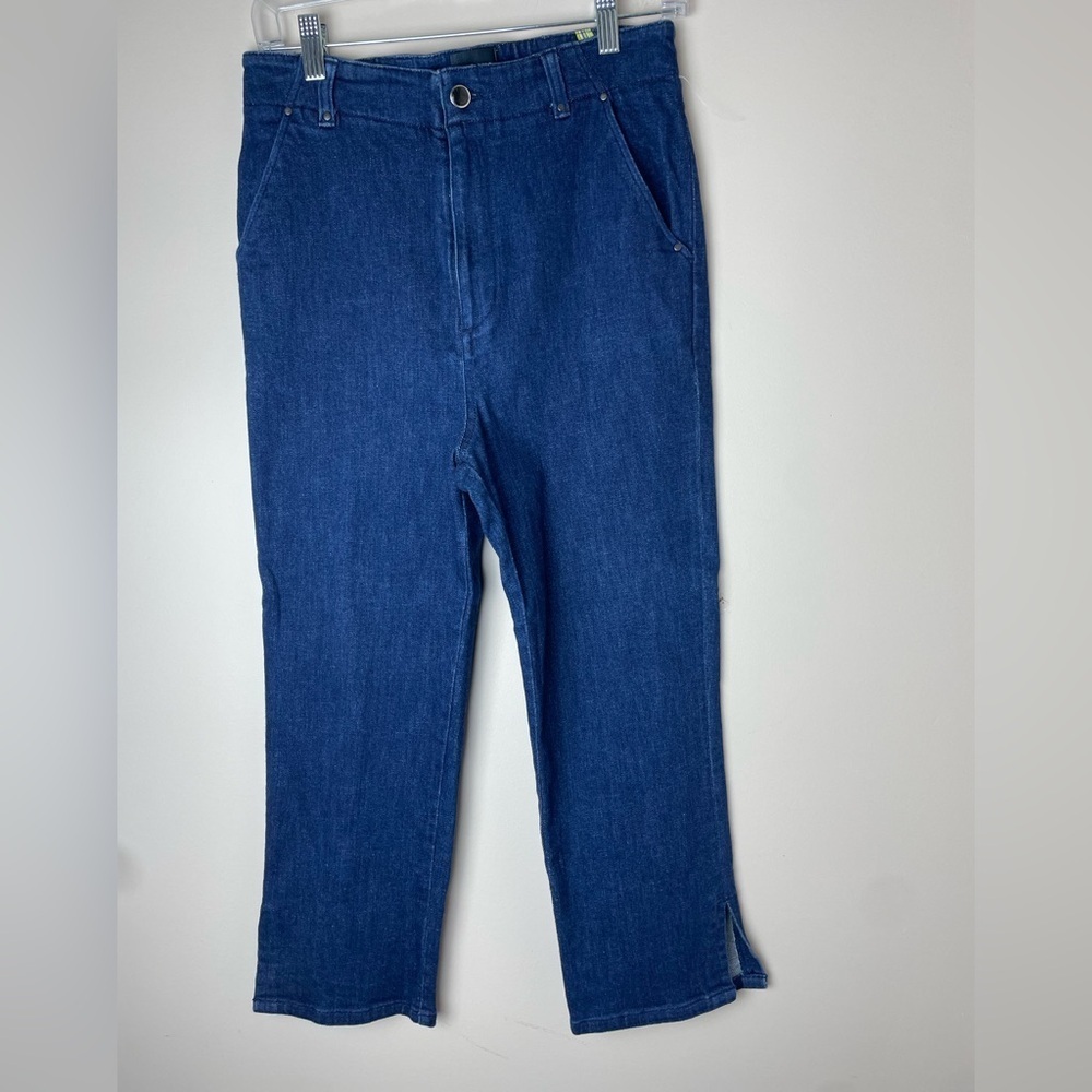 Maeve Dark Blue Cropped Ankle Jeans
